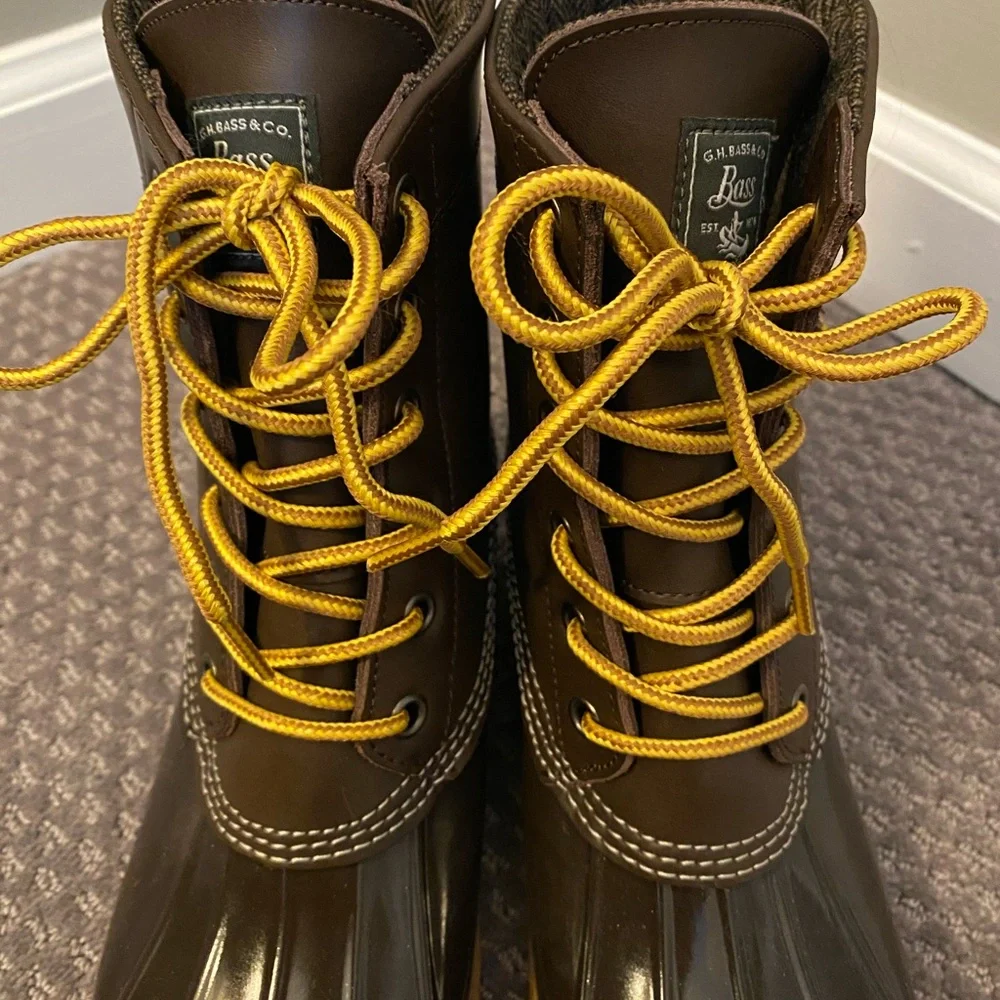 •G.H. BASS & CO.•Brown Leather Upper Harlequin Duck Boot - Picture 6 of 8